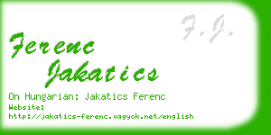 ferenc jakatics business card